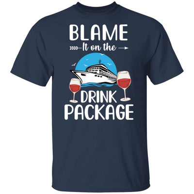Blame It On The Drink Package Funny Cruising Cruiser-T-Shirt & Tank Top-Classic T-Shirt-Navy