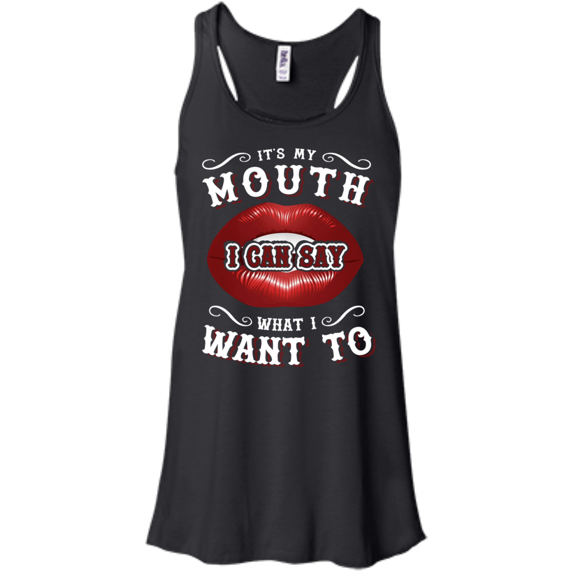 It's My Mouth-T-Shirt & Hoodie-Women's Flowy Racerback Tank-Black