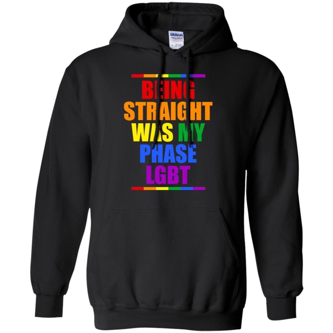 LGBT Pride Being Straight Was My Phase-T-Shirt & Hoodie-Pullover Hoodie-Black
