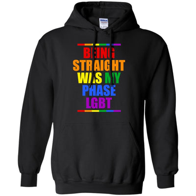 LGBT Pride Being Straight Was My Phase-T-Shirt & Hoodie-Pullover Hoodie-Black