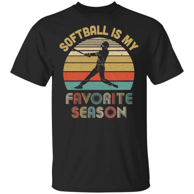 Softball Is My Favorite Season Vintage-T-Shirt & Hoodie-Classic T-Shirt-Black