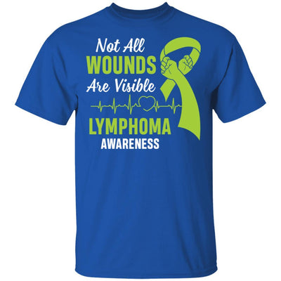 Lymphoma Awareness Green Not All Wounds Are Visible-T-Shirt & Hoodie-Classic T-Shirt-Royal