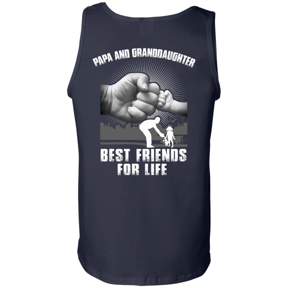 Papa And Granddaughter Best Friends For Life-T-Shirt & Hoodie-Unisex Tank-Navy