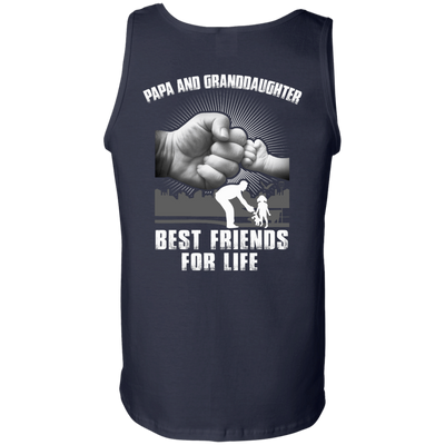 Papa And Granddaughter Best Friends For Life-T-Shirt & Hoodie-Unisex Tank-Navy
