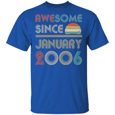 Awesome Since January 2006 Vintage 15th Birthday Gifts-T-Shirt & Hoodie-Classic T-Shirt-Royal