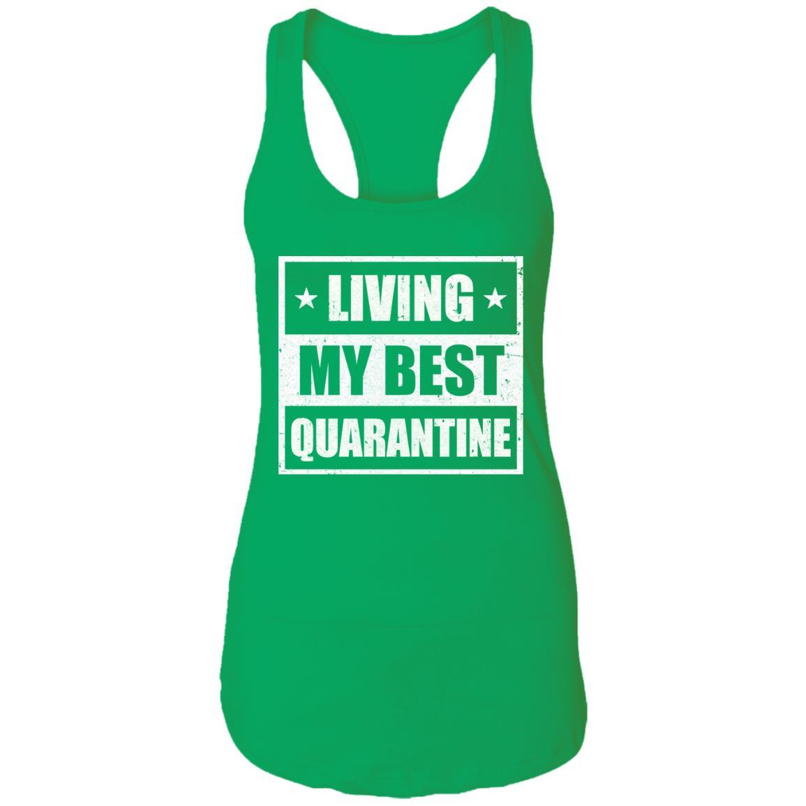 Best Quarantine Mom Ever Funny Social Distancing-T-Shirt & Tank Top-Women's Ideal Racerback Tank-Kelly Green