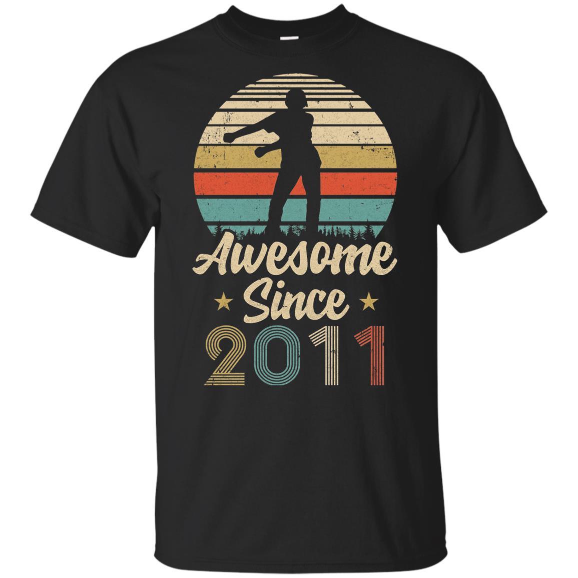 Vintage Flossing Awesome Since 2011 10th Birthday Gift Youth-Youth Shirt-Youth T-Shirt-Black