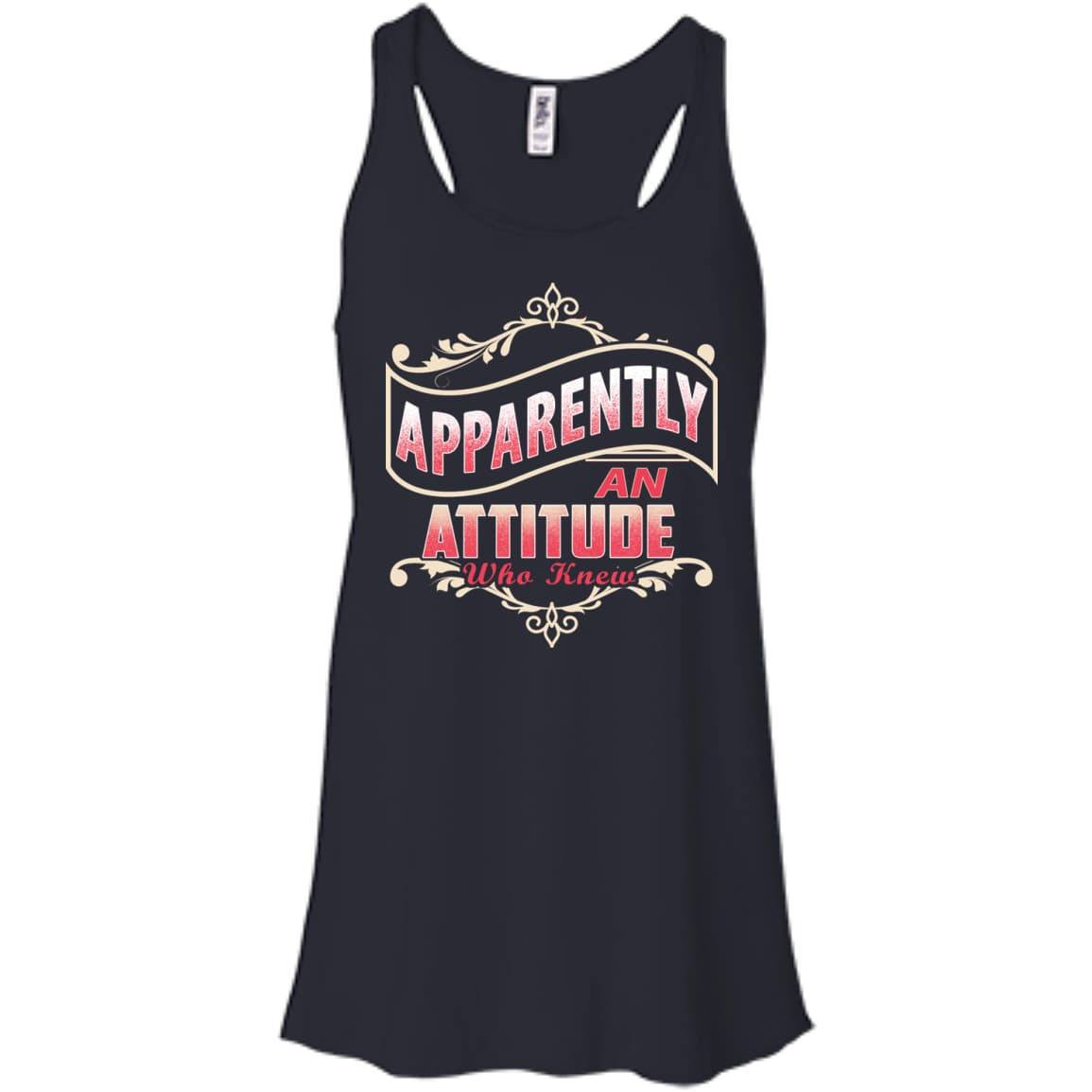 Apparently An Attitude Who Knew-T-Shirt & Hoodie-Women's Flowy Racerback Tank-Midnight
