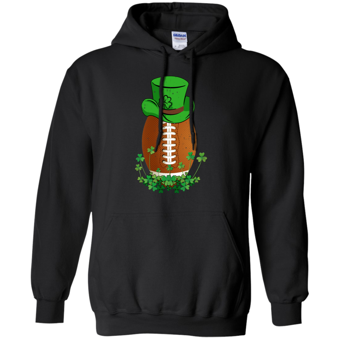 Shamrock Football Leprechaun St Patricks Day-T-Shirt & Hoodie-Pullover Hoodie-Black