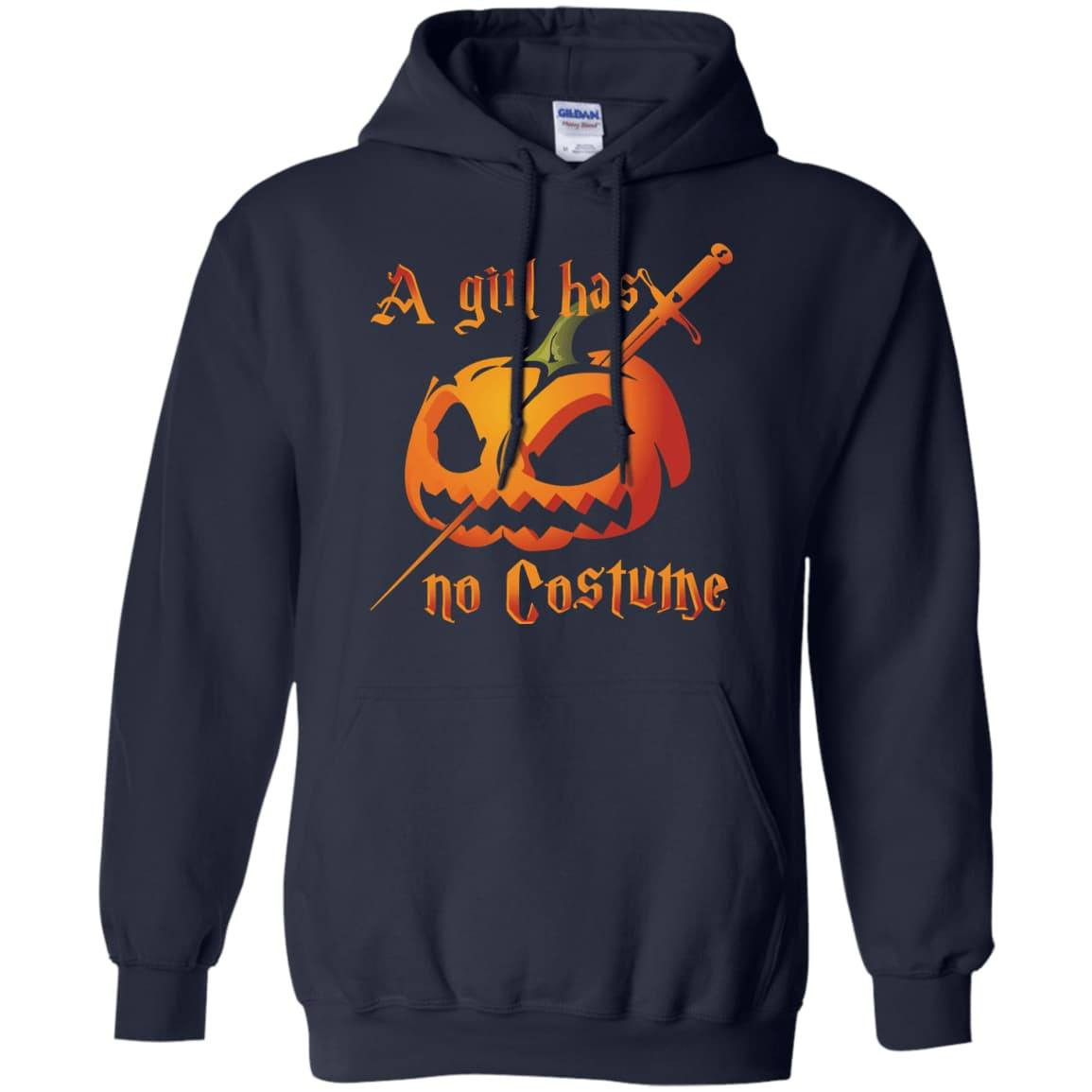 A Girl Has No Costume Halloween-T-Shirt & Hoodie-Pullover Hoodie-Navy