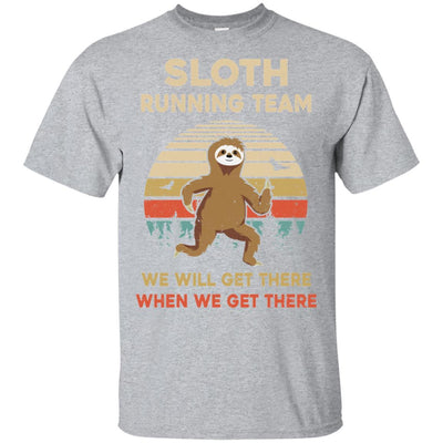Vintage Sloth Running Team Funny For Men Women-T-Shirt & Hoodie-Classic T-Shirt-Sport Grey