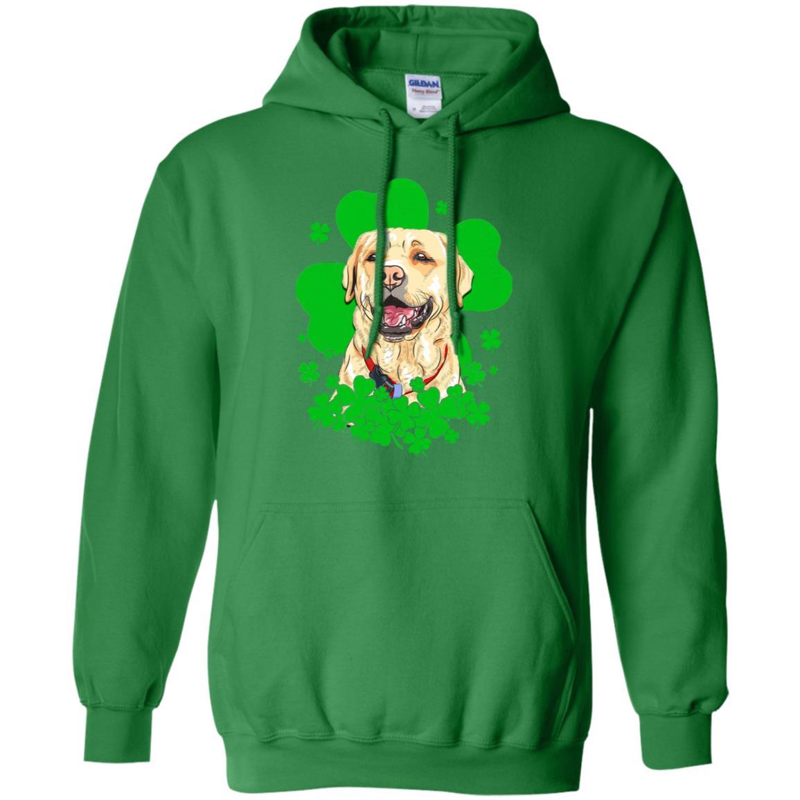 Labrador St. Patrick's Day Clovers-T-Shirt & Hoodie-Pullover Hoodie-Irish Green