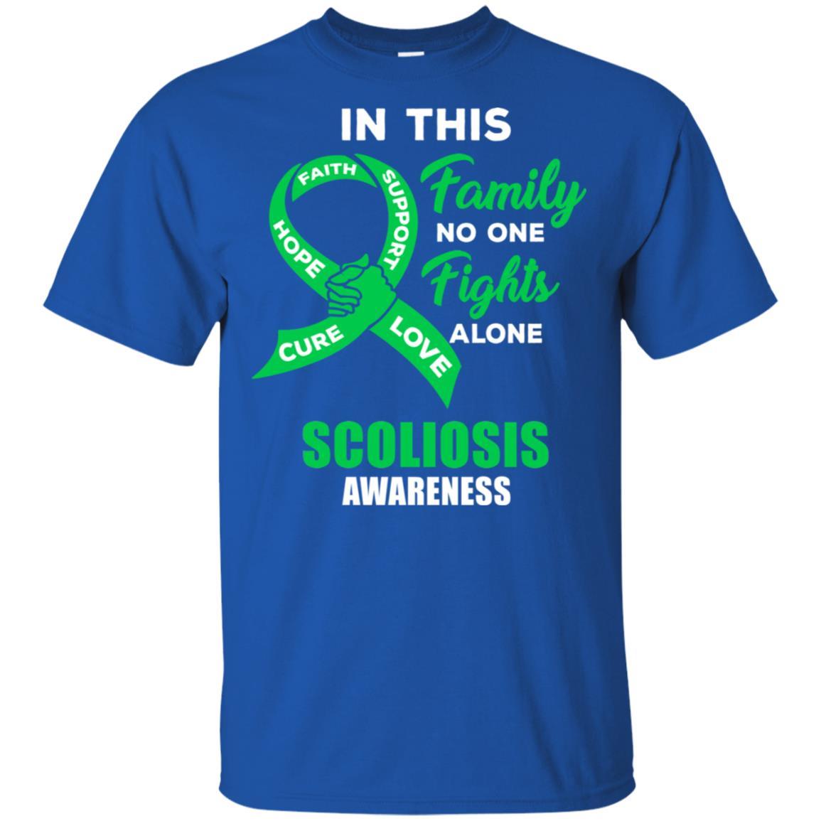 In This Family No One Fights Alone Scoliosis Awareness-T-Shirt & Hoodie-Classic T-Shirt-Royal