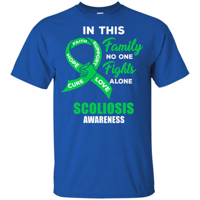 In This Family No One Fights Alone Scoliosis Awareness-T-Shirt & Hoodie-Classic T-Shirt-Royal