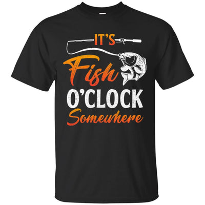 It's Fish O'clock Dad Papa Fishing Fish Father's Day-T-Shirt & Hoodie-Classic T-Shirt-Black