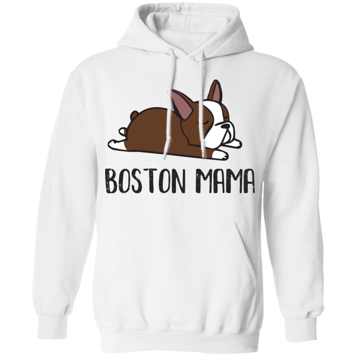Brown Boston Terrier Mama Bostie Mom Gifts Women-T-Shirt & Hoodie-Pullover Hoodie-White