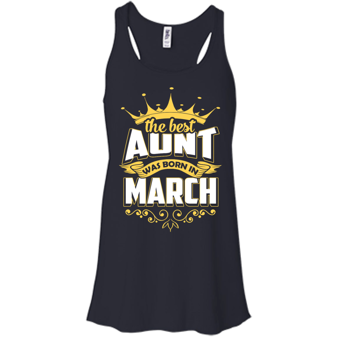 The Best Aunt Was Born In March-T-Shirt & Hoodie-Women's Flowy Racerback Tank-Midnight