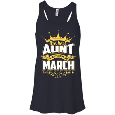 The Best Aunt Was Born In March-T-Shirt & Hoodie-Women's Flowy Racerback Tank-Midnight