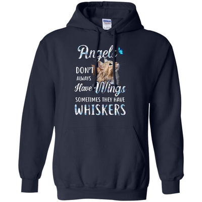 Angels Don't Always Have Wings Sometimes They Have Whiskers-T-Shirt & Tank Top-Pullover Hoodie-Navy