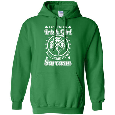 Funny I'm An Irish Girl St Patrick's Day-T-Shirt & Hoodie-Pullover Hoodie-Irish Green