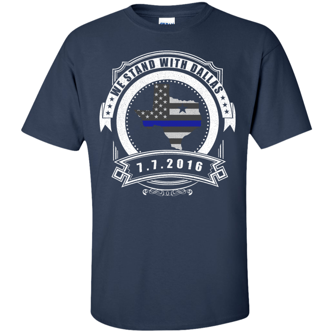 We stand with Dallas 7/7/2016-T-Shirt & Hoodie-Classic T-Shirt-Navy