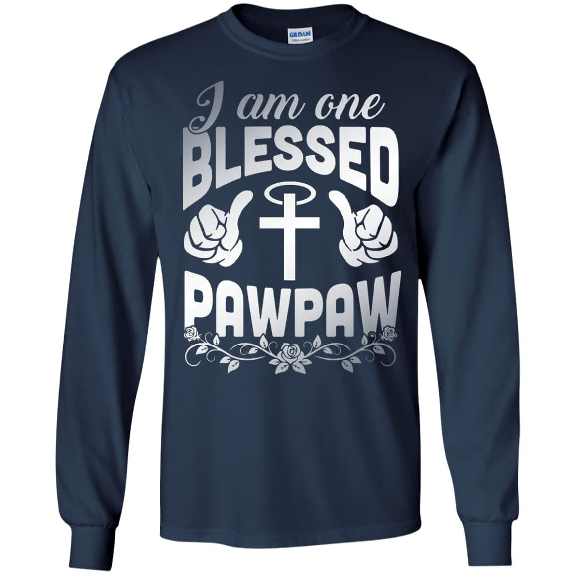 I Am One Blessed Pawpaw-T-Shirt & Hoodie-Long Sleeve T-Shirt-Navy