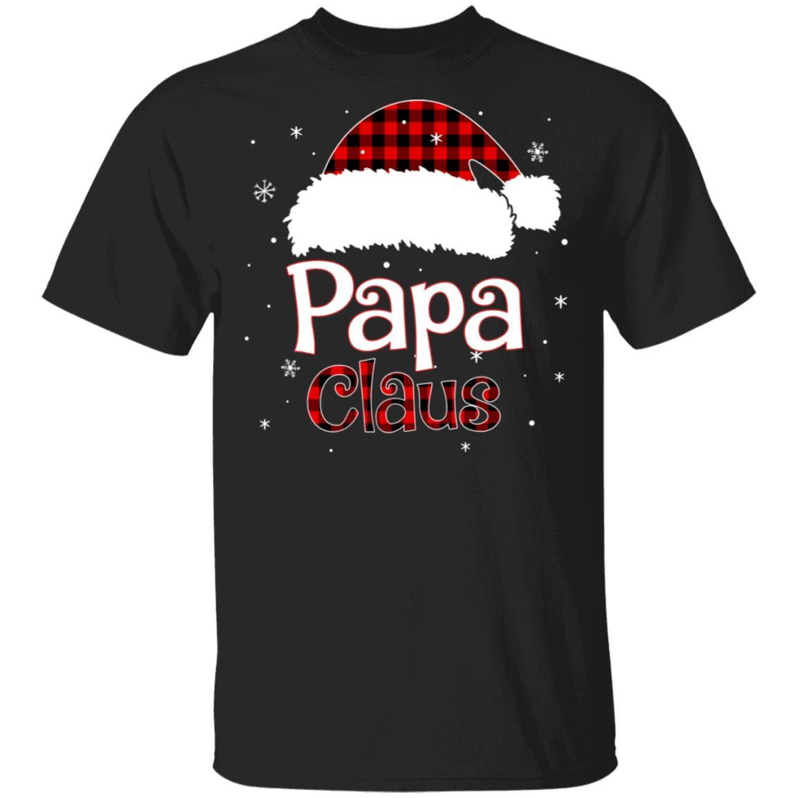 Santa Papa Claus Red Plaid Family Pajamas Christmas Gift-T-Shirt & Sweatshirt-Classic T-Shirt-Black