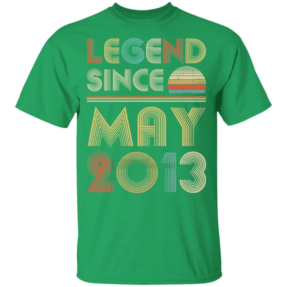 Legend Since May 2013 Vintage 8th Birthday Gifts Youth-Youth Shirt-Youth T-Shirt-Irish Green