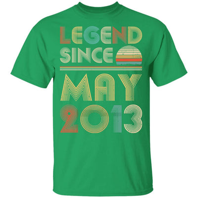 Legend Since May 2013 Vintage 8th Birthday Gifts Youth-Youth Shirt-Youth T-Shirt-Irish Green
