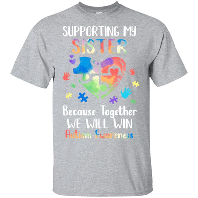 Supporting My Sister Puzzle Autism Awareness Month-T-Shirt & Hoodie-Classic T-Shirt-Sport Grey