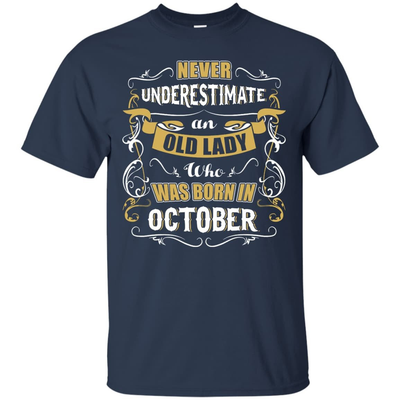 An Old Lady Who Was Born In October-T-Shirt & Hoodie-Classic T-Shirt-Navy