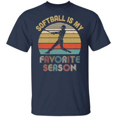 Softball Is My Favorite Season Vintage-T-Shirt & Hoodie-Classic T-Shirt-Navy