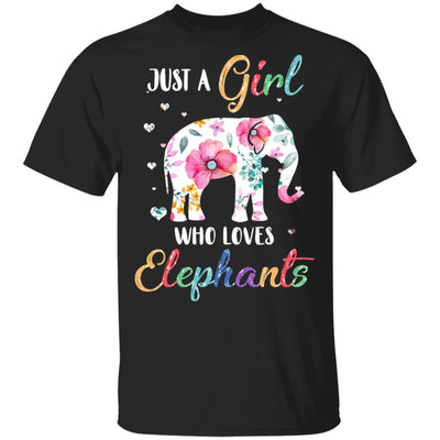 Just A Girl Who Loves Elephants Cute Elephant Lover-T-Shirt & Hoodie-Classic T-Shirt-Black