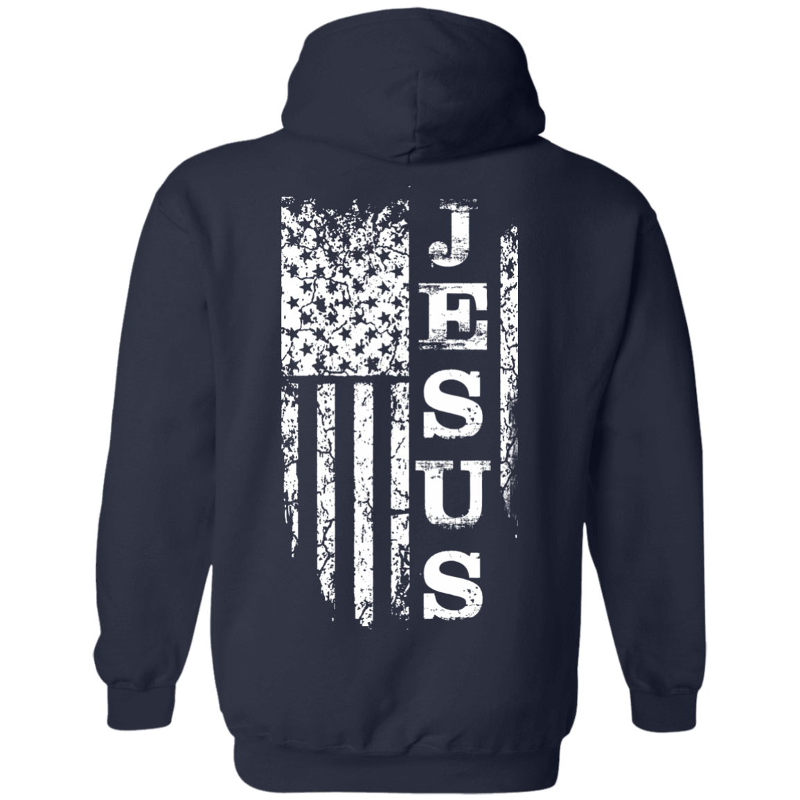 JESUS American Flag-T-Shirt & Hoodie-Pullover Hoodie-Navy