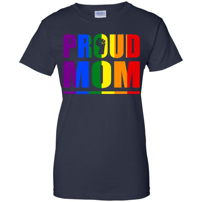 Proud Mom Lesbian Pride Month LGBT-T-Shirt & Hoodie-Women's T-Shirt-Navy