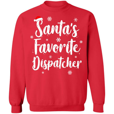 Santa's Favorite Dispatcher Perfect Christmas Gift-T-Shirt & Sweatshirt-Crewneck Sweatshirt-Red