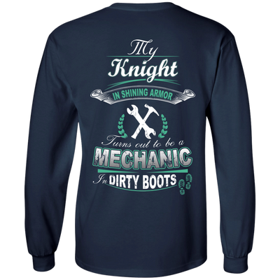 Turns out to be a MECHANIC In Dirty Boots-T-Shirt & Hoodie-Long Sleeve T-Shirt-Navy