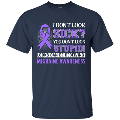 I Don't Look Sick Migraine Awareness-T-Shirt & Hoodie-Classic T-Shirt-Navy