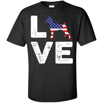 American Flag Dog Boxer Love-T-Shirt & Hoodie-Classic T-Shirt-Black