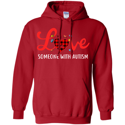 Love Someone With Autism-T-Shirt & Hoodie-Pullover Hoodie-Red