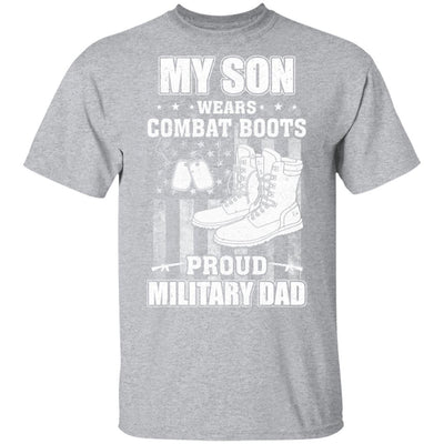 My Son Wears Combat Boots Proud Military Dad-T-Shirt & Hoodie-Classic T-Shirt-Sport Grey