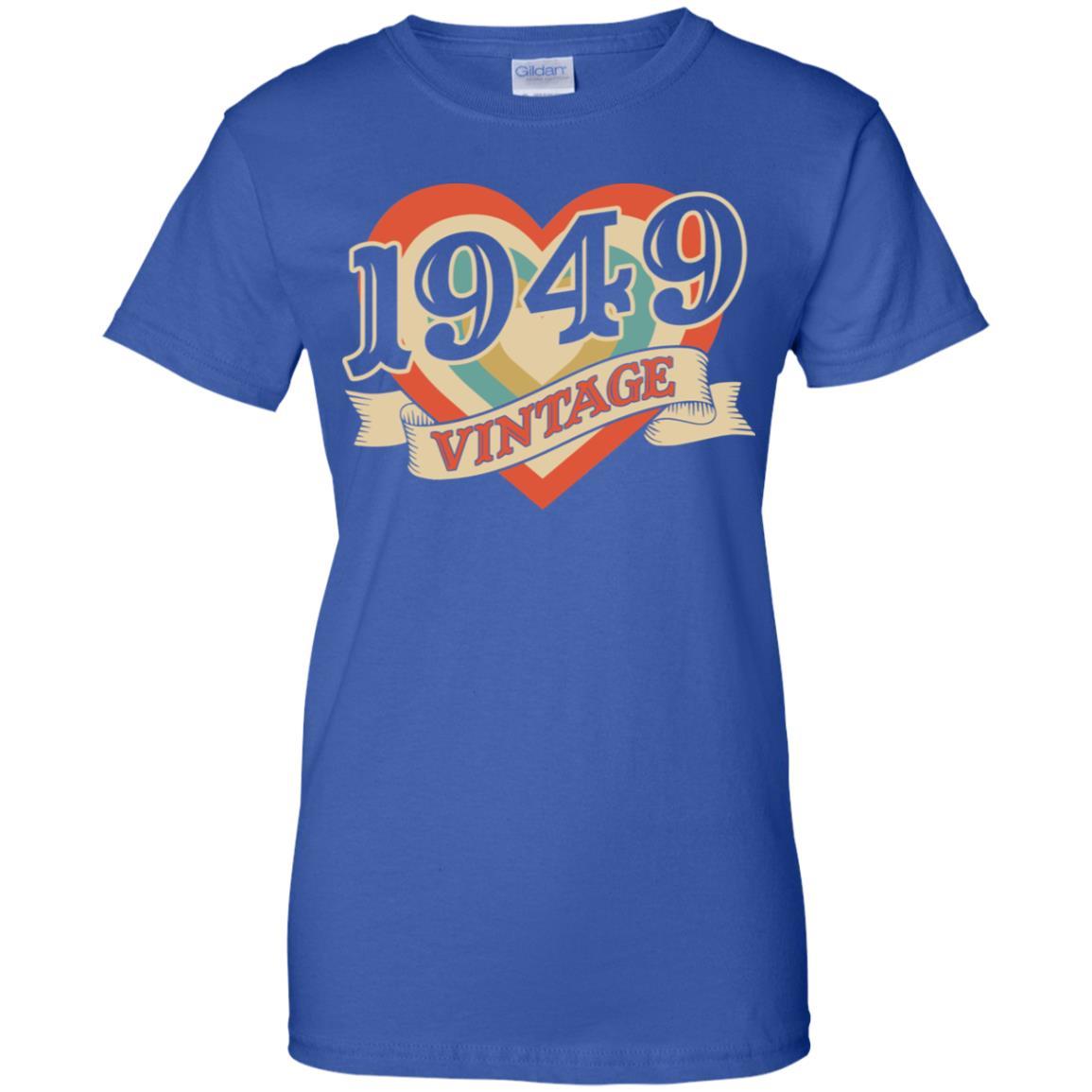 Vintage Retro Classic Heart Made In 1949 72th Birthday-T-Shirt & Tank Top-Women's T-Shirt-Royal