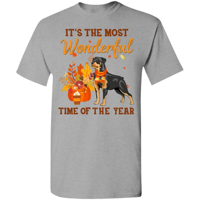 Rottweiler Autumn It's The Most Wonderful Time Of The Year-T-Shirt & Hoodie-Classic T-Shirt-Sport Grey