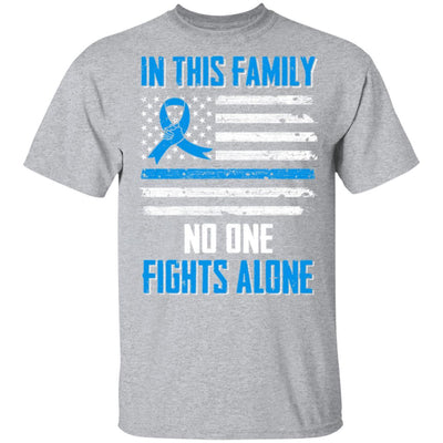 In This Family No One Fights Colon Cancer Alone Youth-Youth Shirt-Youth T-Shirt-Sport Grey