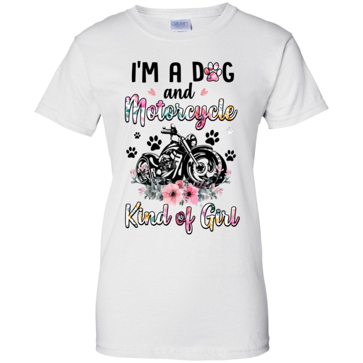I'm A Dog And Motorcycle Kind Of Girl-T-Shirt & Tank Top-Women's T-Shirt-White