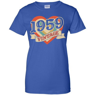 Vintage Retro Classic Heart Made In 1959 62th Birthday-T-Shirt & Tank Top-Women's T-Shirt-Royal