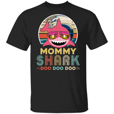 Retro Vintage Mommy Shark Doo Doo Doo-T-Shirt & Hoodie-Classic T-Shirt-Black