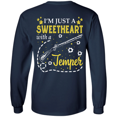 I'm Just A Sweetheart With A Temper-T-Shirt & Tank Top-Long Sleeve T-Shirt-Navy