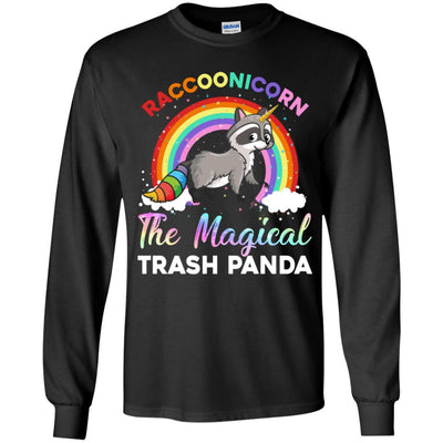 Racoonicorn Raccoon Unicorn Trash Panda For Kid Girls Youth-Youth Shirt-Youth Long Sleeve T-Shirt-Black