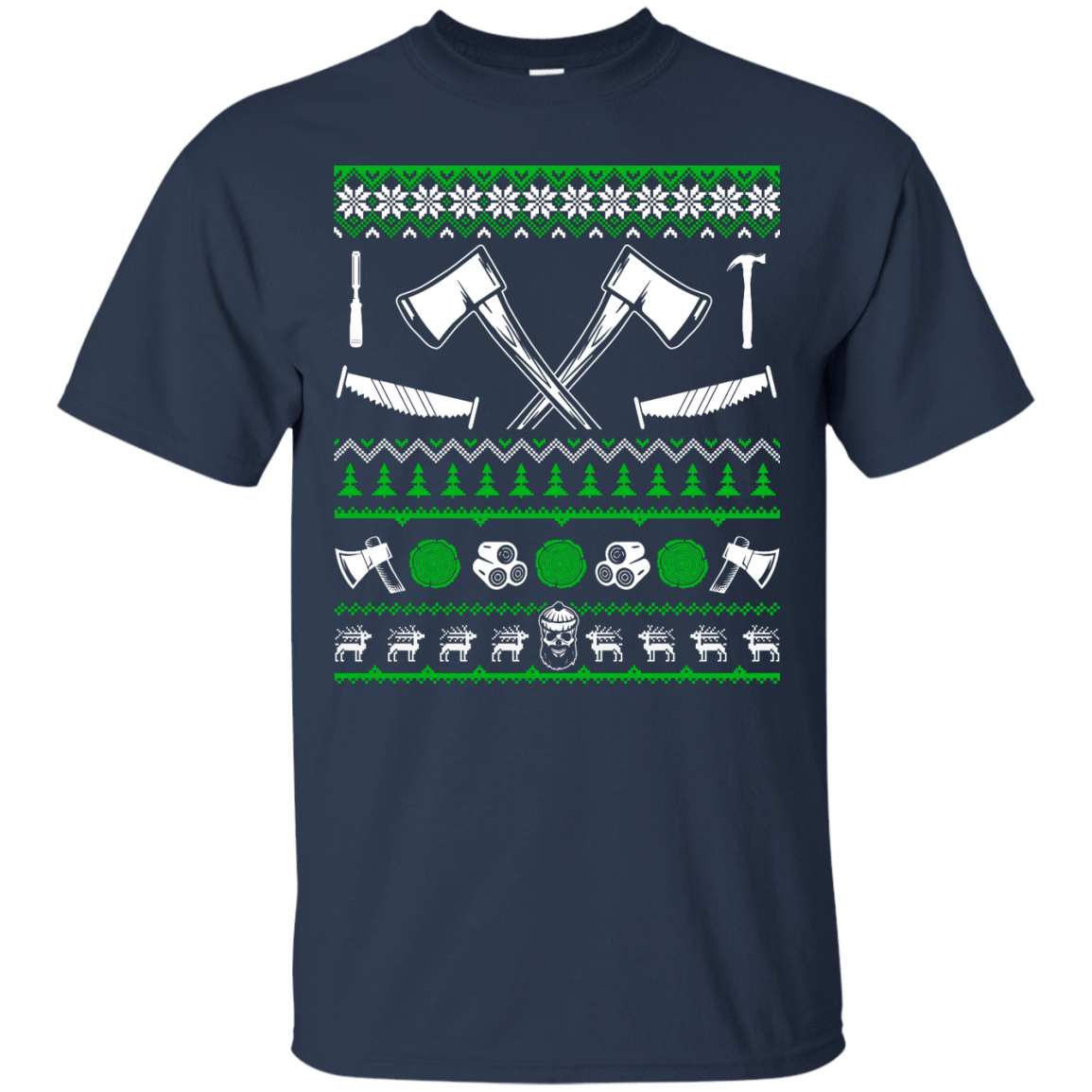 Lumberjack Christmas Sweater-T-Shirt & Hoodie-Classic T-Shirt-Navy